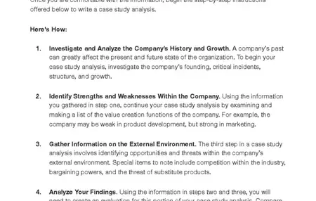 How to Write a Case Study Analysis