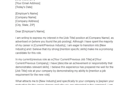 How to Write a Cover Letter for a Job in a Different Field