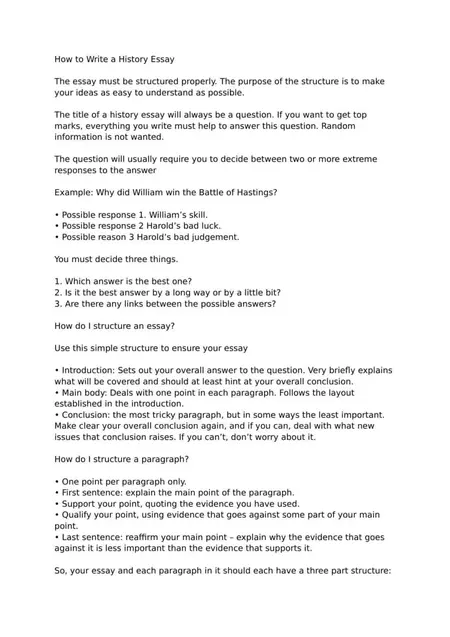 How to Write a History Essay