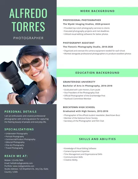 How to Create a Resume for a Job in Photography