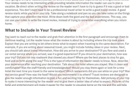 How to Write a Travel Review