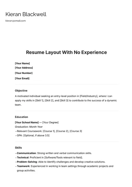 How to Make a Resume for Students with No Work Experience