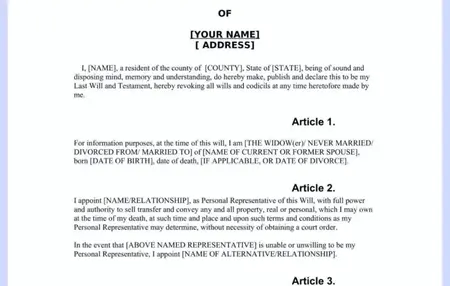 How to Make a Simple Will