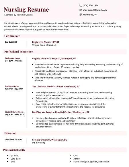 How to Make a Resume for a Nursing Job