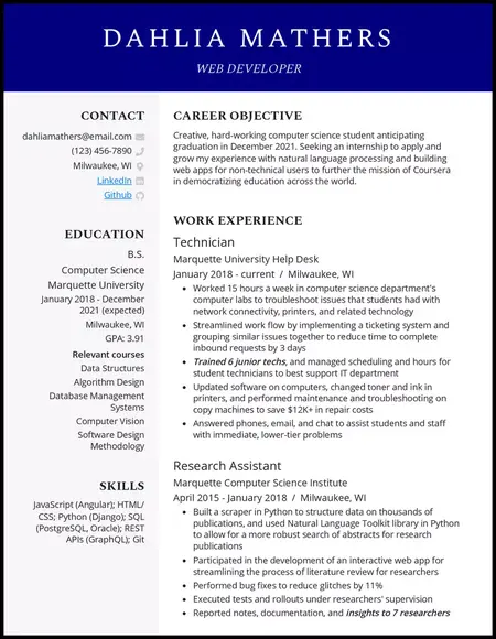 How to Write a Resume for a College Internship
