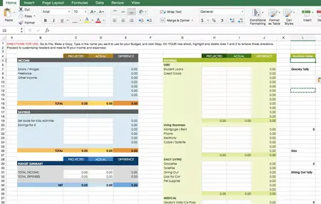 How to make a budget spreadsheet