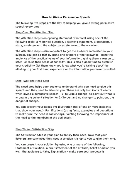 How to Write a Persuasive Speech