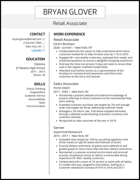 How to Make a Resume for a Retail Job