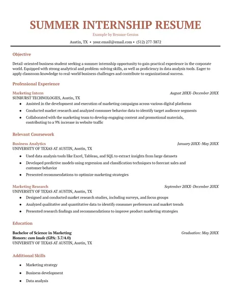 How to Write a Resume for a Summer Internship That Will Stand Out