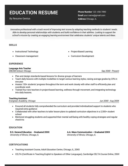 How to Write a Great Resume for a Job in Education