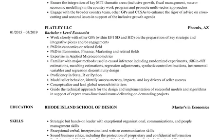 How to Make a Resume for a Job in Economics