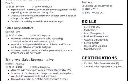 How to Write a Resume for a Job in Sales