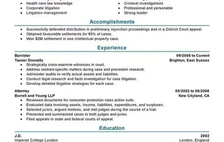 How to Make a Resume for a Job in Law