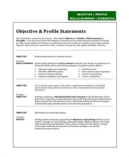 How to Write a Resume Objective Statement