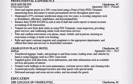 How to Write a Resume for a Job in Hospitality