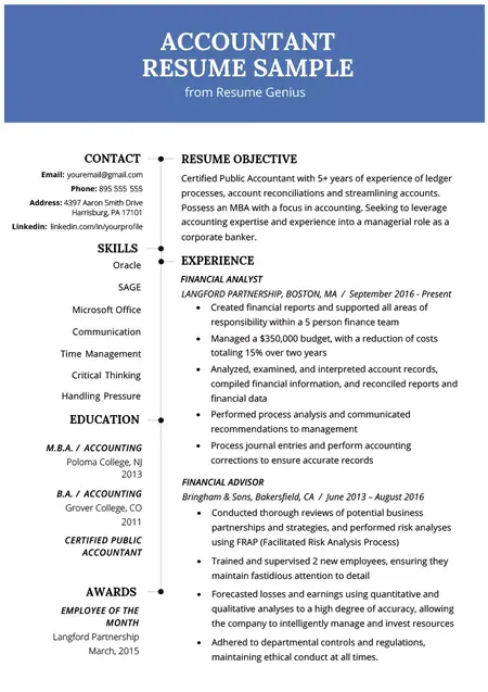 How to Create a Professional Resume for Accountants
