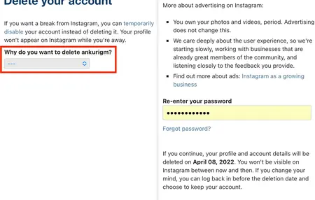 How to Delete an Instagram Account