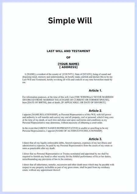 How to Make a Simple Will