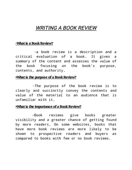 How to Write a Great Book Review