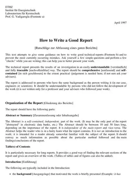 How to Write a Great Report