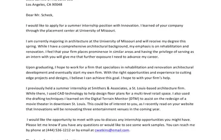 How to Write a Cover Letter for a Summer Internship