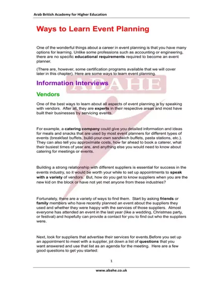 How to Learn to Play Event Planning