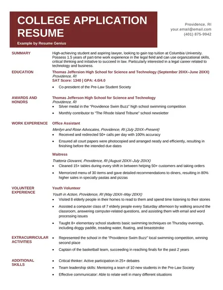 How to Create a Resume for College Applications
