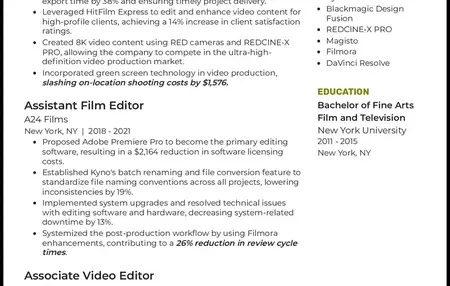 How to Write a Great Resume for a Video Editing Job