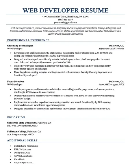 How to Write a Strong Resume for a Web Development Job